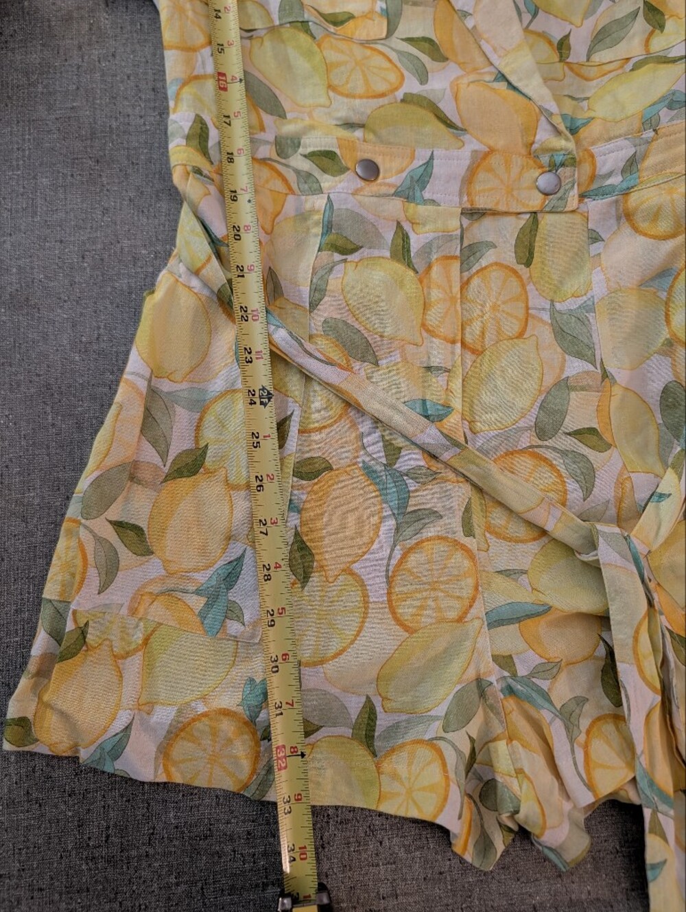 Avec Les Filles Lemon Print Linen Romper Size 10 - Picture 6 of 9